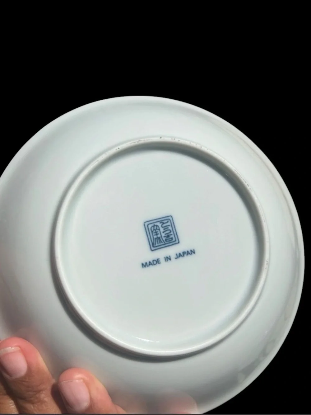 Japanese porcelain bowl, sake, and plate set.